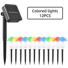 Solar Mushroom String Lights for Outside 8 Pack 8 LED Solar Pathway Lights Outdoor Waterproof for 12 Pack Colorful Color Light