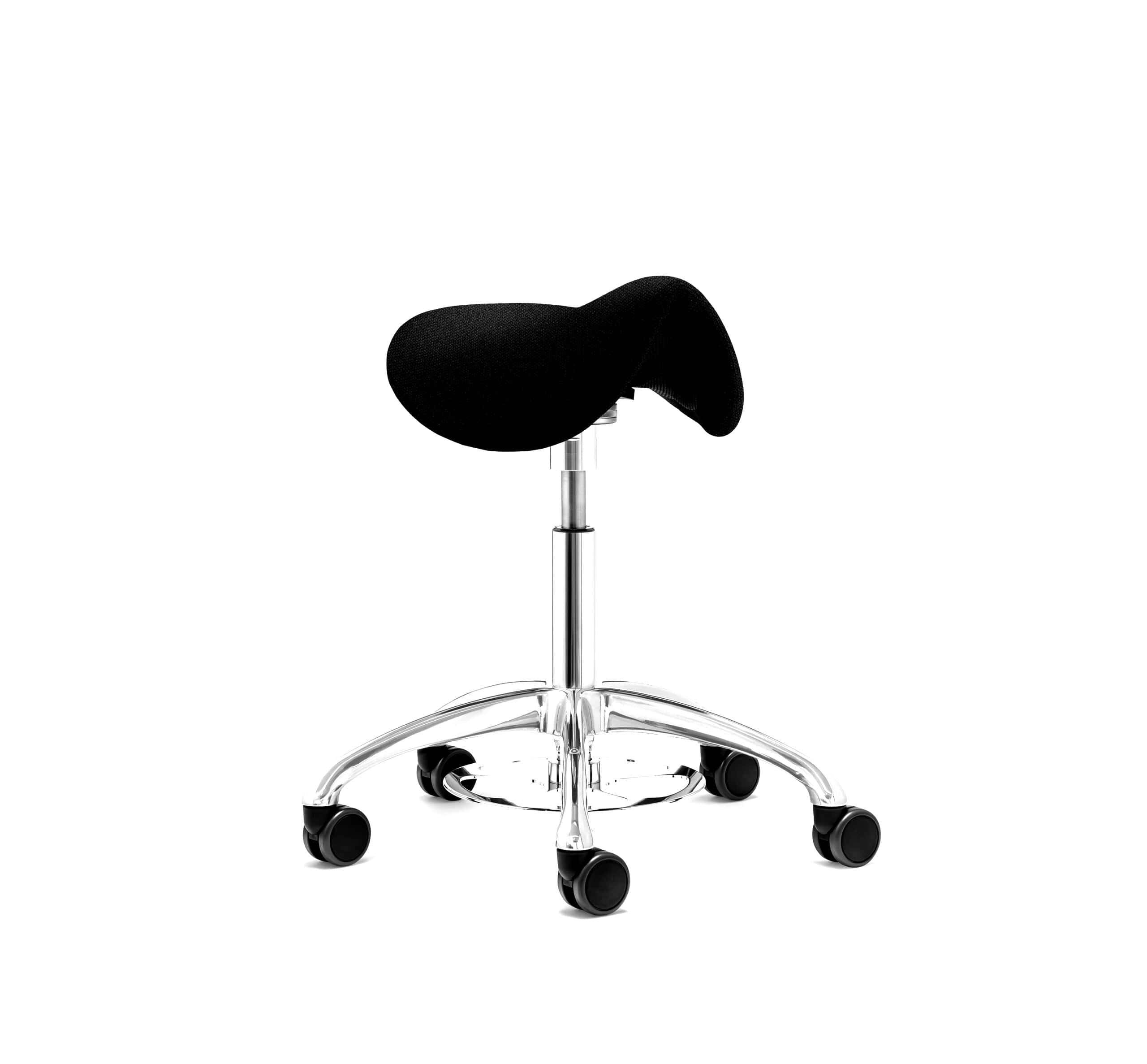 Roll Rodeo ergonomsik sadelstol (fodbetjent) med bevægeligt sæde - Comfort, sort.
