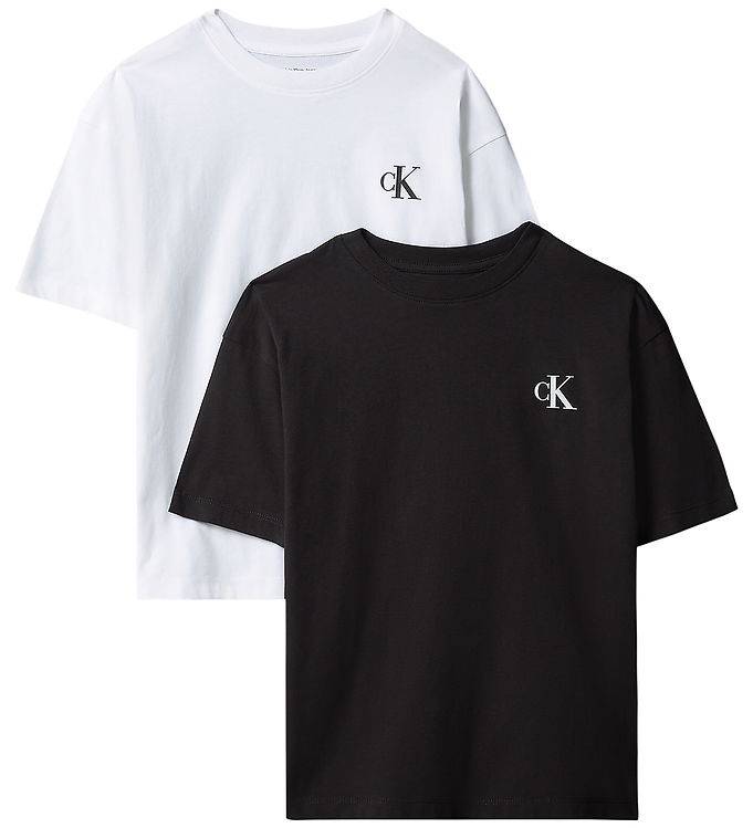 Calvin Klein T-shirts - 2-pack - Monogram - Svart/Vit - Calvin Klein - 8 år (128) - T-shirt