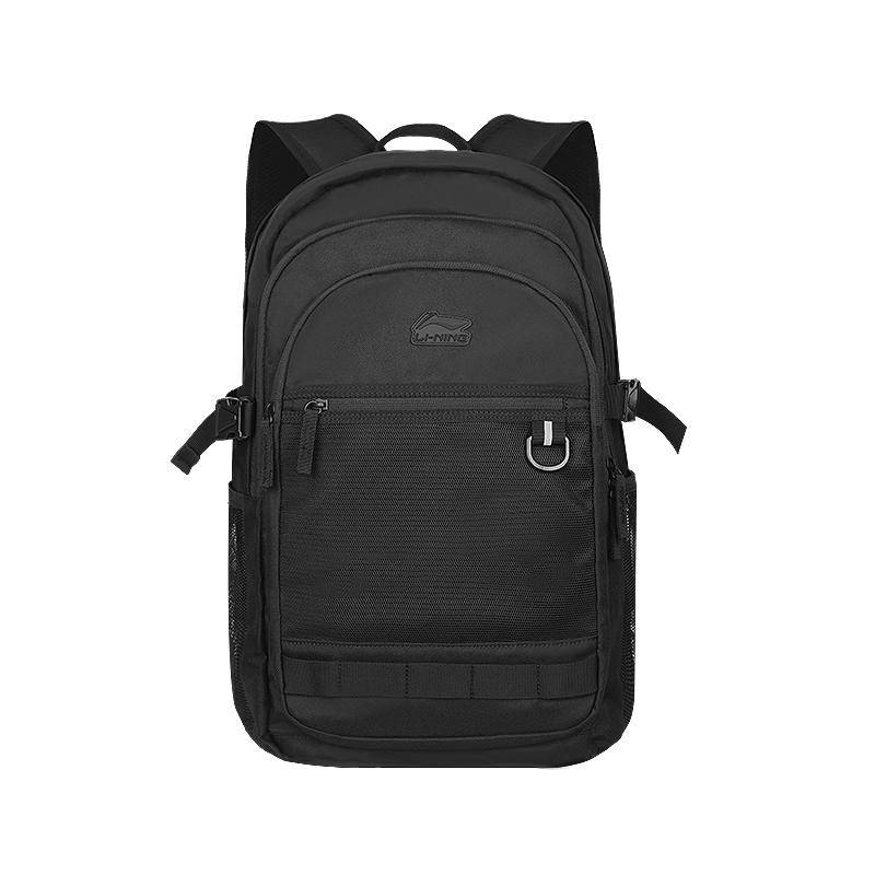 Li-Ning Casual Simple Daily Commuting Fashion Versatile Polyester Backpack Unisex Backpack Black ABSU361-1 Black
