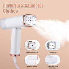 Steamer för kläder 1000W Kraftfull hopfällbar handhållen plaggångare för kläder och tyger 120ml EU Plug