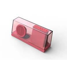 Transparent trådløs Bluetooth højttaler med FM-radio mm. Rød.