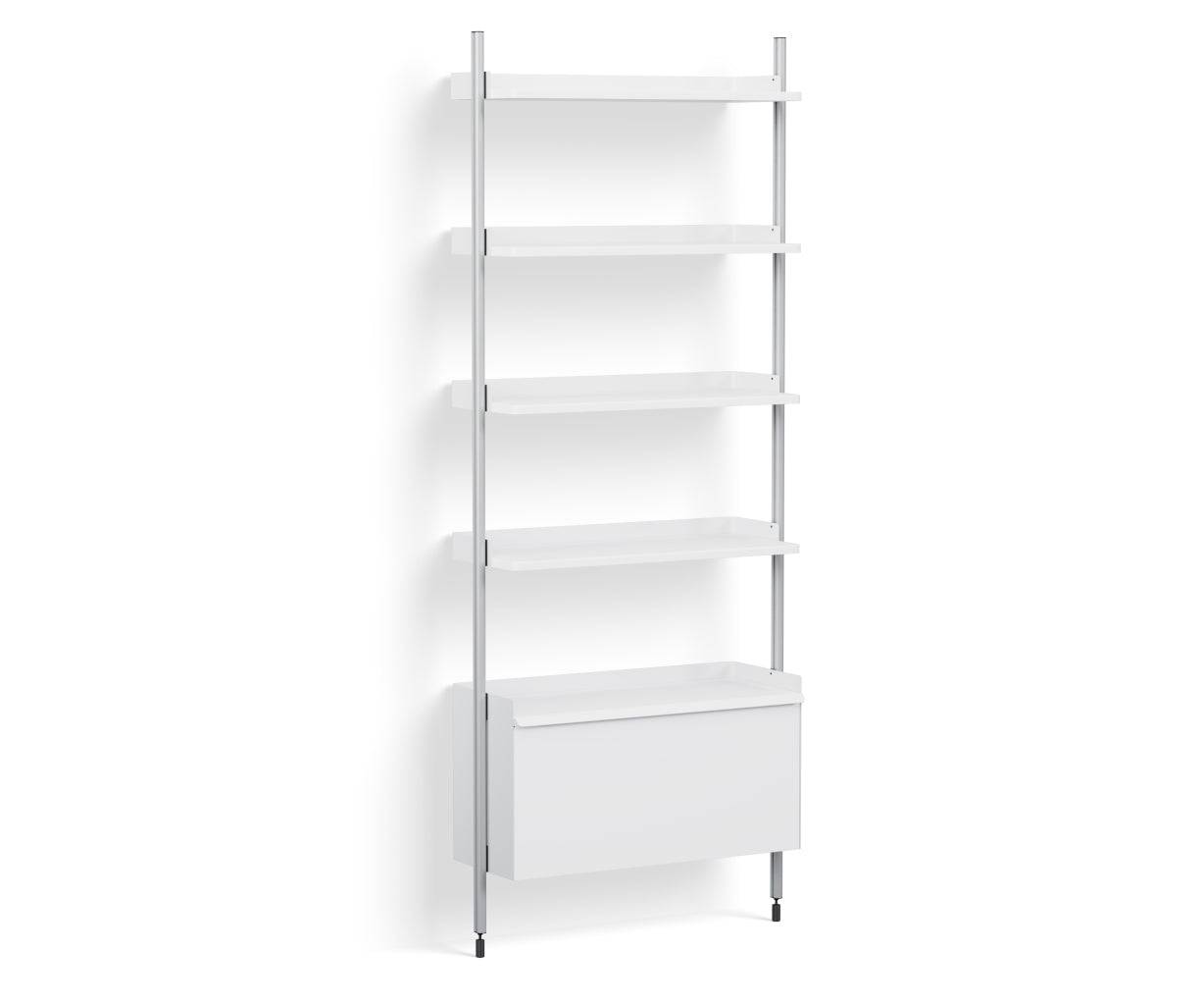 HAY Pier System - 121 1 Column - White Steel - Clear Anodised