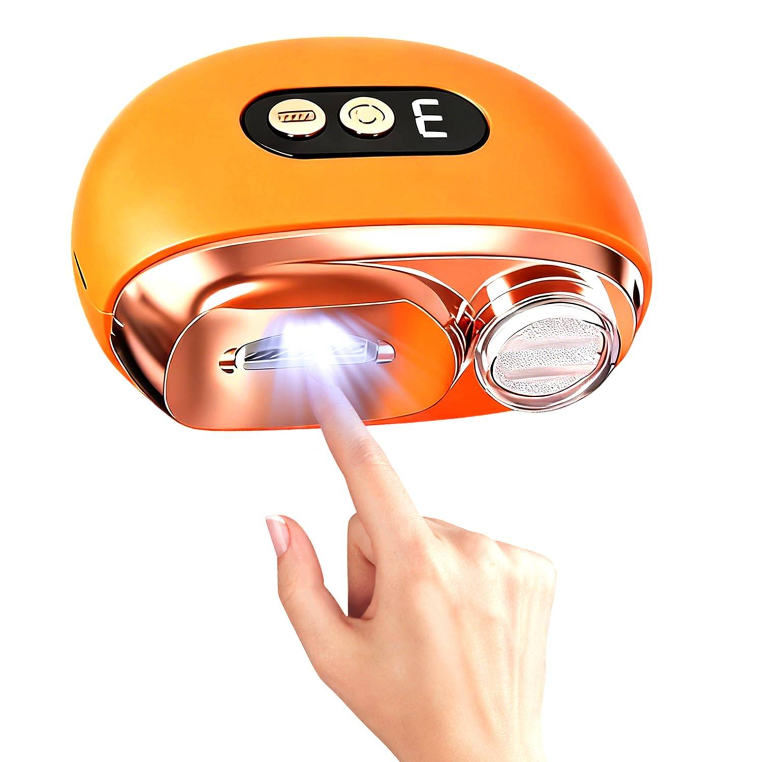 Electric Nail Clipper Nail File and Electric Nail Nail Automatic Nail 3 LED Ultra Waste Easy to Suitable for and the Whole Includes Japanese orange