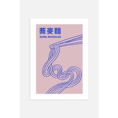 Postery - Soba Noodles Poster - Rosa/blå - size: 30x40 (30x40)