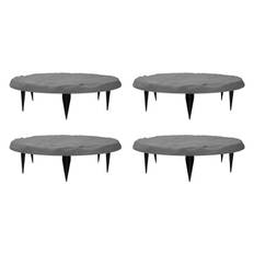 Outdoor Step Stones Decorative Polypropylene Resin Stepping Stones with Ground Stakes for Lawn grå färg