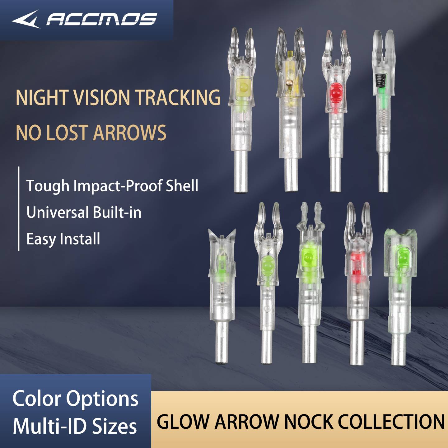 6Pcs LED Lighted Archery Arrow Nocks Automatic Release Compatible with Reverse Composite Cross Bow Arrow Shafts Tail Fit