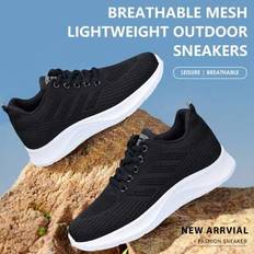 Dam Walking Shoes Gym Shoes Tennis Sneakers - Workout Slip-On Running Athletic Gym Shoes Bekväma ventilerande Casual Sneakers Bred Bredd - Svart (CN36,CN37,CN38,CN39,CN40,CN41)