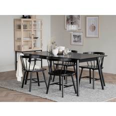 Rowico Lotta spisebord (L180 x B90 x H75 cm, sortlakeret ask bordplade, sortlakeret ask stel)