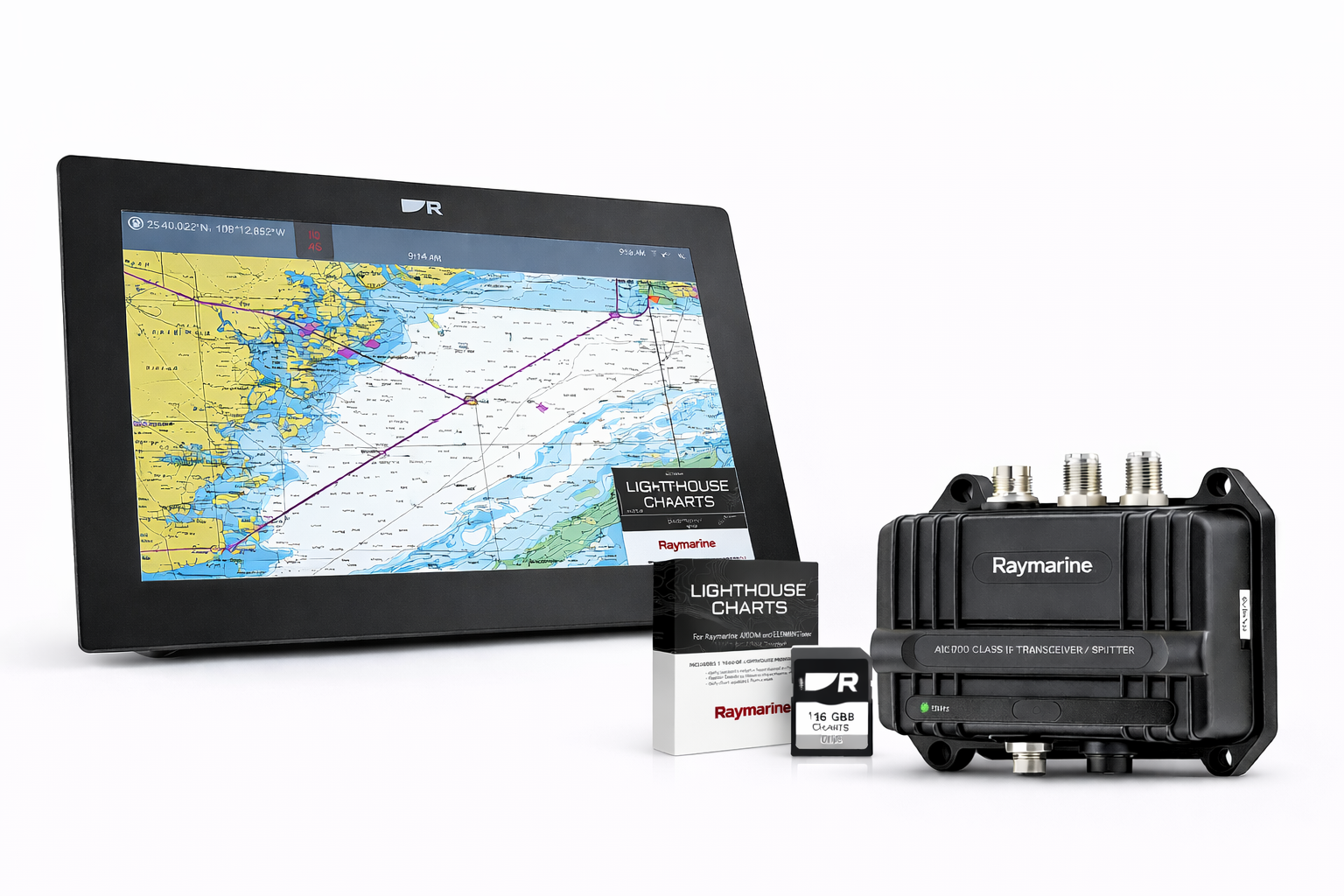 Raymarine Axiom+ 12 med Lighthouse nordeuropa søkort og AIS 700 transponder