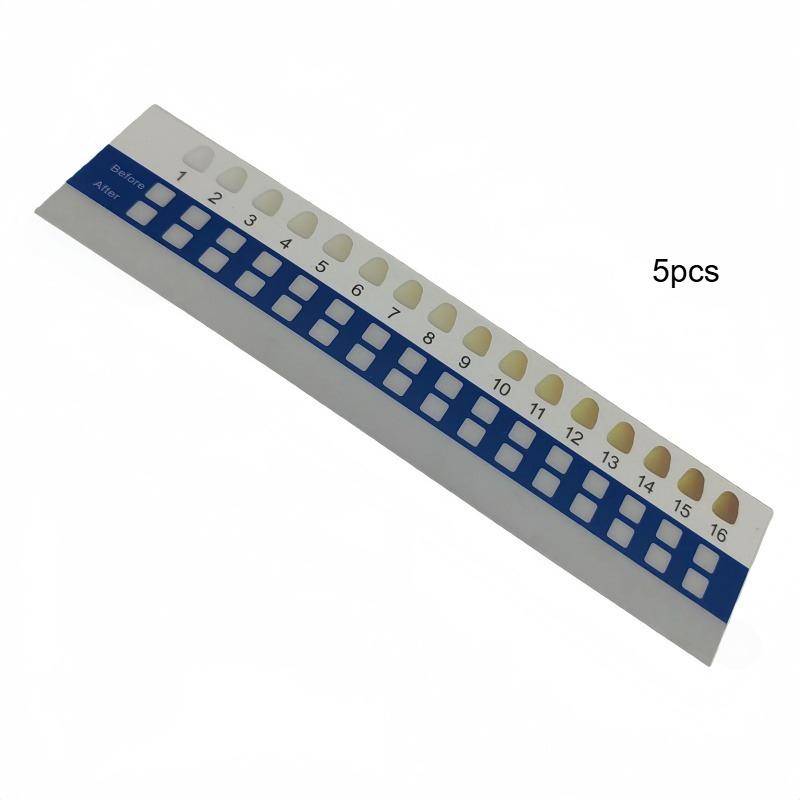 5Pcs 16 Color Dental Tooth Shade Guide Disposable Teeth Whitening Contrast Chart Color Comparison Card