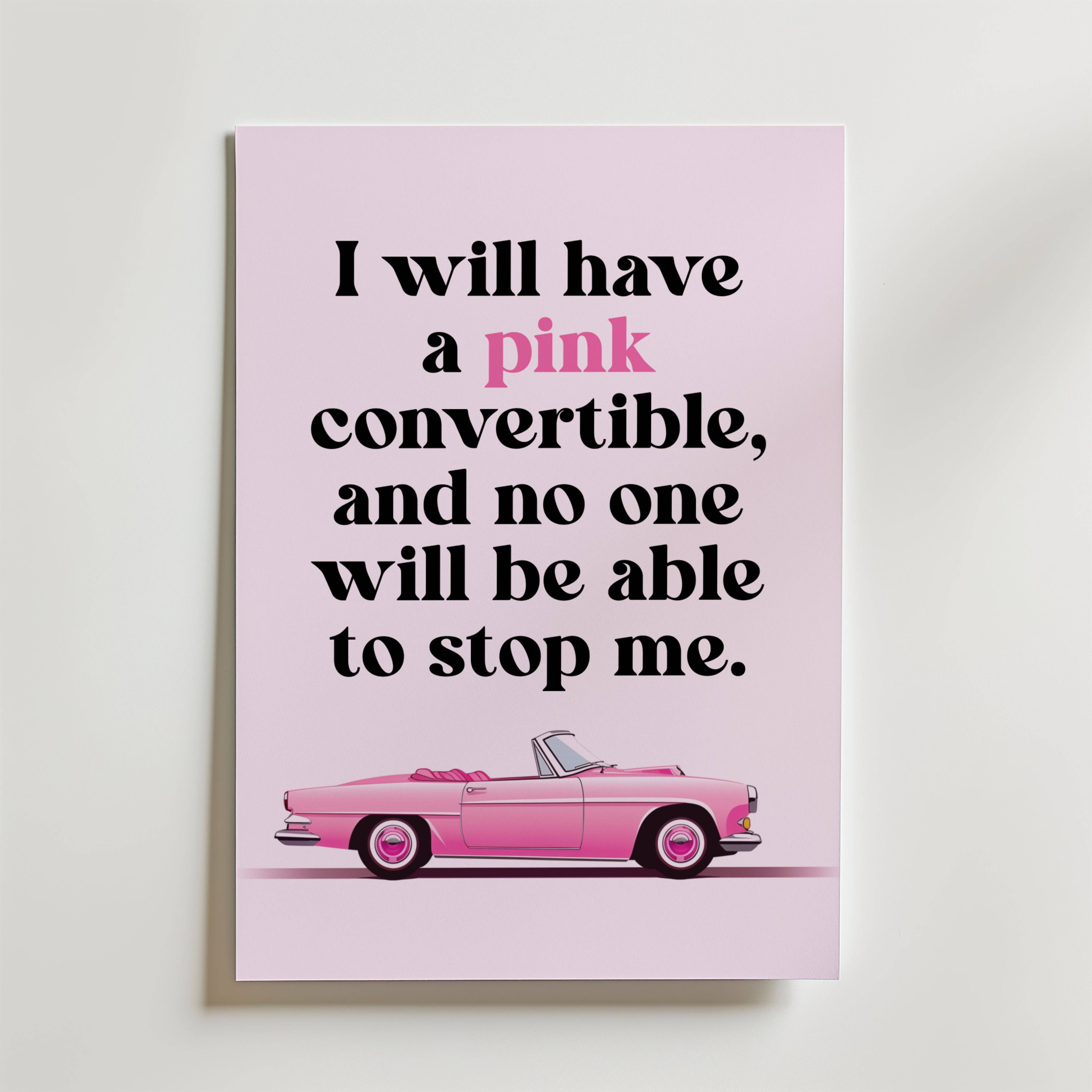 Pink Convertible Power Poster - Fine Art Poster 30x40 cm