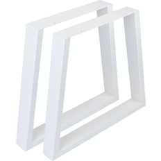 Understel til plankebord Nielsen Design Liam i hvidt pulverlakeret metal trapezformet bordben H72×B80×D10 cm