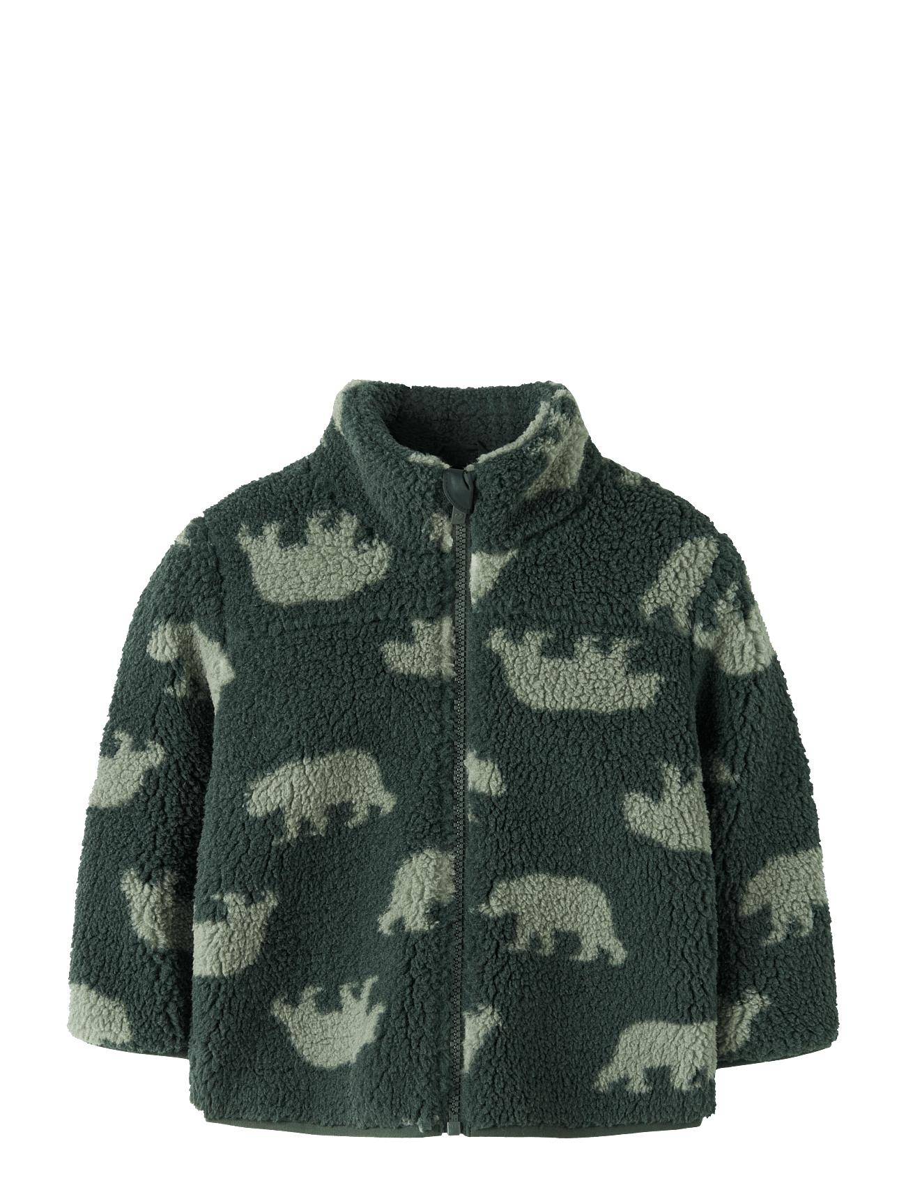 name it Nmmmonico Teddy Jacket Aop Noos - Green - 98