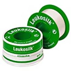 Leukosilk 2,5 cm x 5 m Fixierpflaster, 1 St. plåster