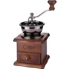 Rostfritt stål kaffekvarn klassisk trä manuell kaffebryggare hand retro burr mill köksapparater