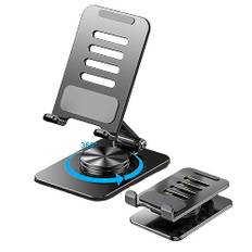 Verstellbar Handy Ständer Tisch,360° Drehbarer Faltbarer Tablet Handy Halterung,Multi-Winkel Einstellbar Schreibtisch Handyhalter kompatibel mit alle Smartphones,iPhone 15 14 13 Pro,iPad,Tablet 4-11''