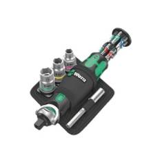 Wera Zyklop 8009 Pocket Set 2 - Ratcheting screwdriver with bit and socket set - 18 delar - 1/4, 3/8 - i pocket holster