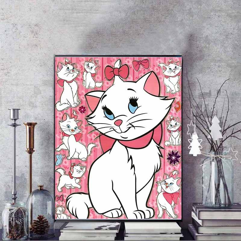 Disney Diamantmålning Mariekatt Heltäckande Söt Illustration Mosaikkonst DIY Korsstygn Broderiset Full Diamant Heminredning Gåva