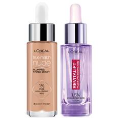 L'Oreal Paris Hyaluronic Acid Revitalift Filler Serum and True Match Tinted Serum Duo (Various Shades) - 4-5 Medium