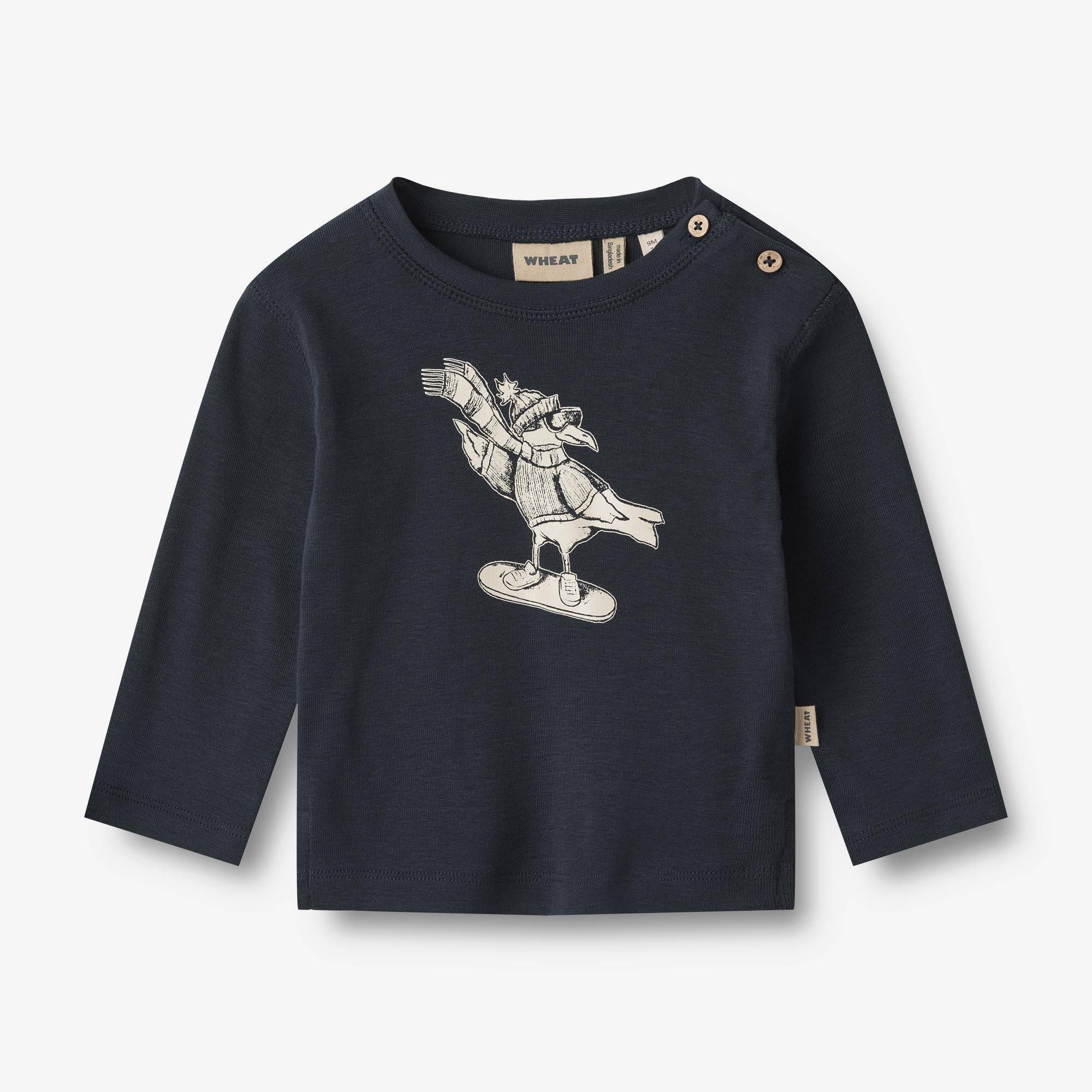 WHEAT® - Langærmet T-shirt Ged - navy - Str 80.