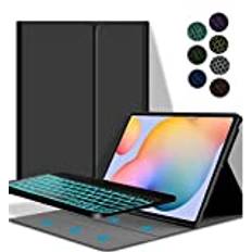 YGoal Tangentbordsfodral för Galaxy Tab S6 Lite, tysk QWERTZ layout avtagbart trådlöst tangentbord PU-läder tangentbordsstativ fodral för Samsung Galaxy Tab S6 Lite 10.4 P615/P610, svart