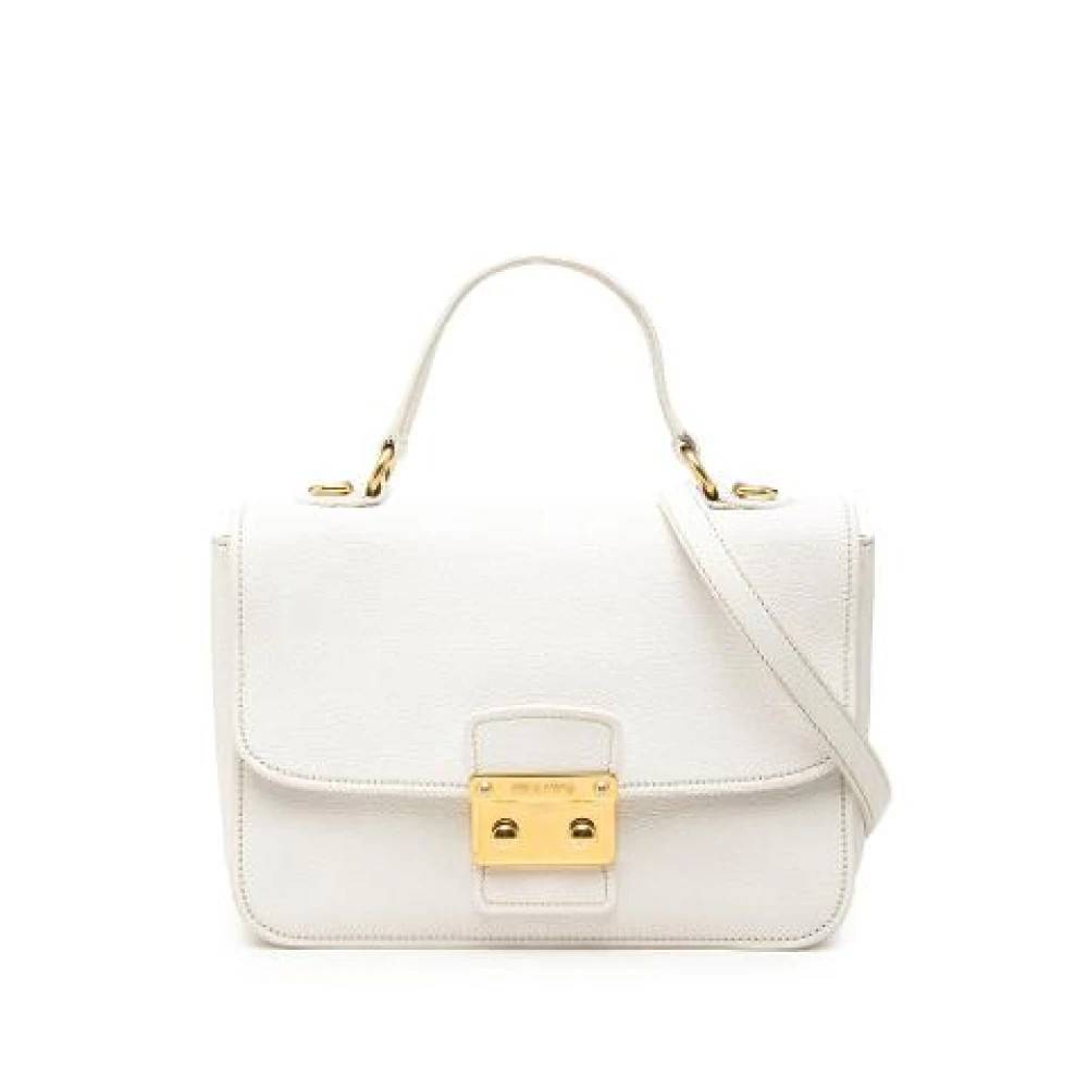 Miu Miu Pre-owned Pre-owned Satchel - Vintage - Dame - Hvid - ONE SIZE - Læder