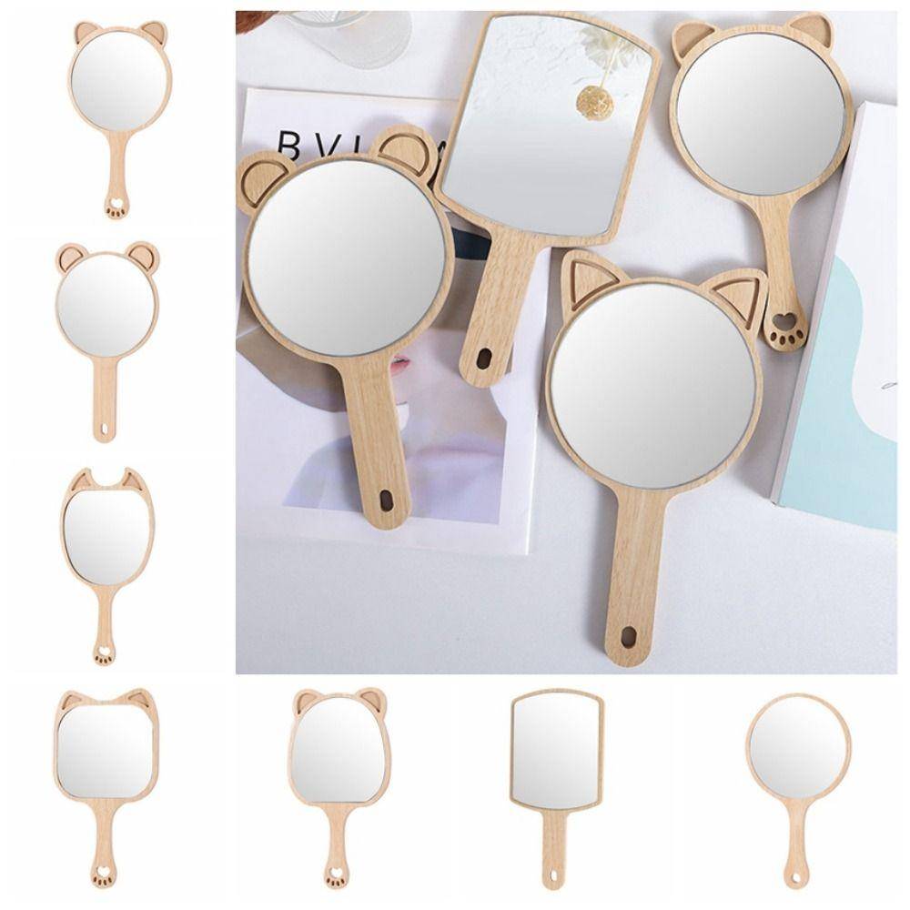 Single-Sided Handheld Mirror Portable Cosmetic Mirror Makeup Mirror with Handle  Makeup Use