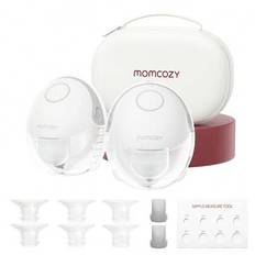 Momcozy M6 bröstpump, handsfree mobil stil, bärbar amningspump, idealisk rytm för mer mjölk, DoubleFit-fläns, mer passform och diskretion med 3 lägen - Grå (1 Räkna,2 Räkna)