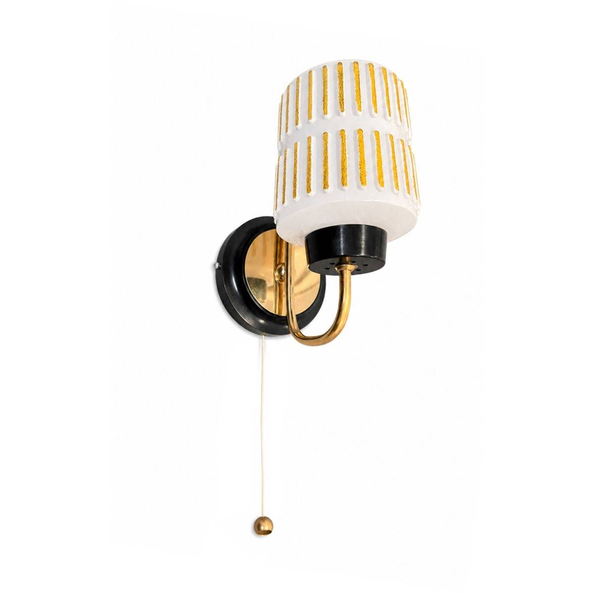 Vintage by Bright 1-2-3 Vägglampa Stilnovo-Stil Mässing/Opalglas