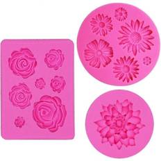3 stk. Blomster Silikonform, Fondant  Forme Chokolade Rose Form