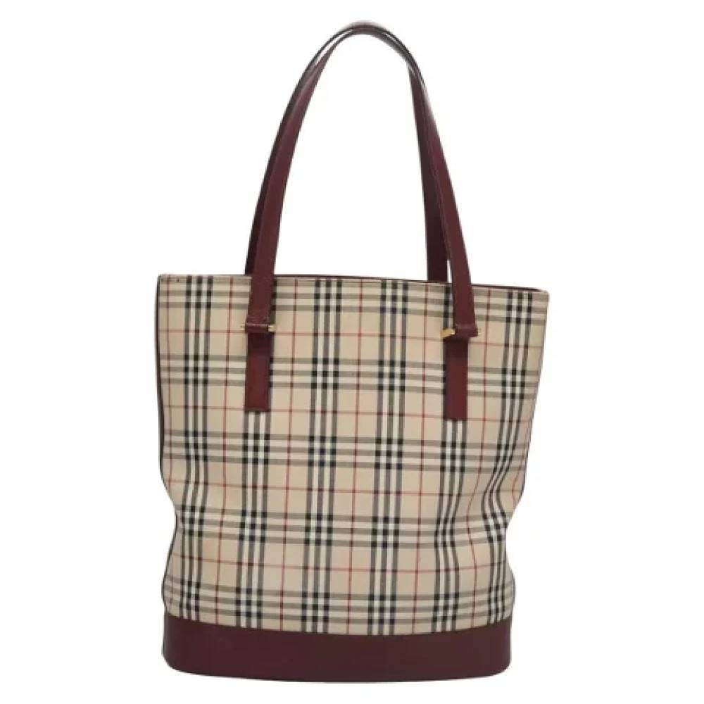 Burberry Vintage Pre-owned canvas håndtasker - Vintage - Dame - Beige - ONE SIZE - Tyl