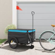 vidaXL cykelanhænger 45 kg jern sort og blå