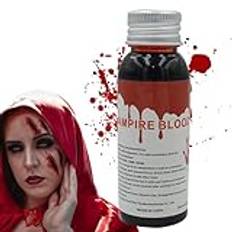 Halloween-blod, Scenblod - 100 ml realistiskt falskt flytande blod - Tvättbart falskt blodstänk, konstgjort blod, zombie blodsmink för kläder, zombie brud, vamp
