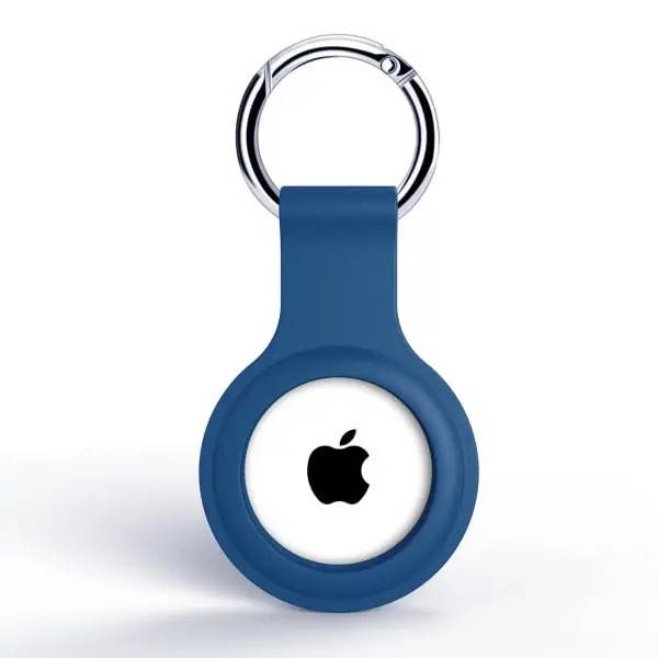 Apple AirTag nøglering i blød og holdbar silikone. Mørkeblå..