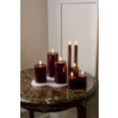 Sirius Sille Genopladelige LED Stearinlys Sæt 2 stk. 5x6,5 cm - Bordeaux