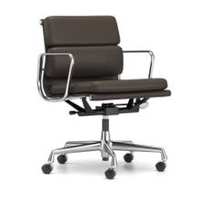 Vitra - Soft Pad Chairs EA 217, Förkromat, Läder: Kat. L40 - Leather Premium - 68 - Skrivebordsstole - Charles & Ray Eames - Brun