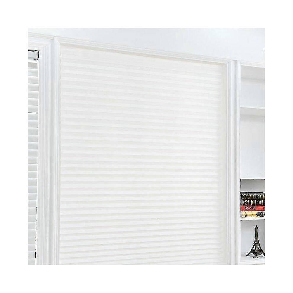 (90X150cm, white) 1Pc for Home Window Door Pleated Blinds Self-adhesive Half Blackout Windows Curtains