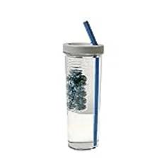 Ztexkee Smoothie Mugg med sugrör, 700 ml mugg, mugg, drickkopp med lock, läckagesäker, återanvändbar BPA-fri plastmugg, resemugg, tumbler, iskaffe, kall dryck, plastmugg