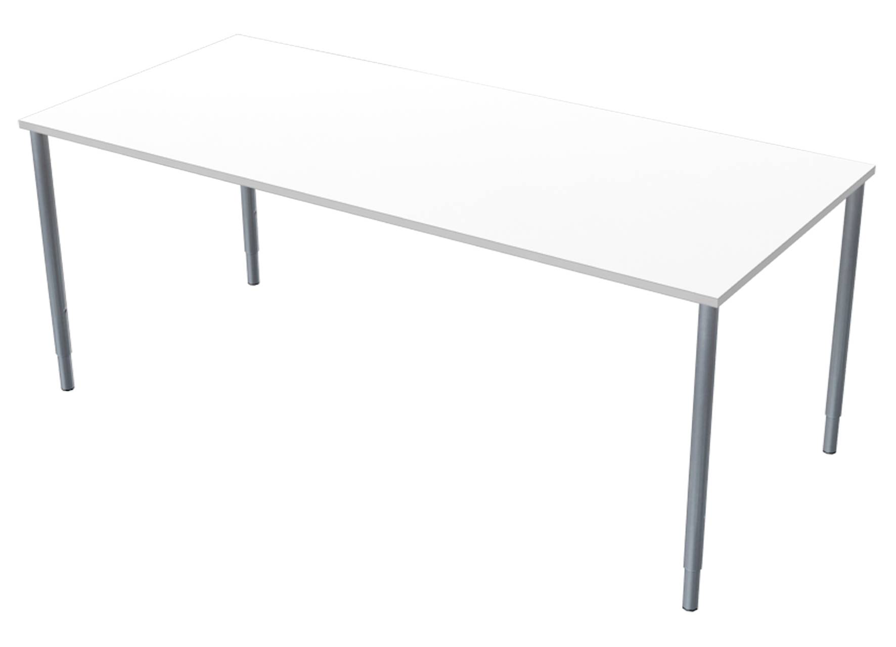 Skrivbord 180x80 cm vitmelamin/silver Lanab