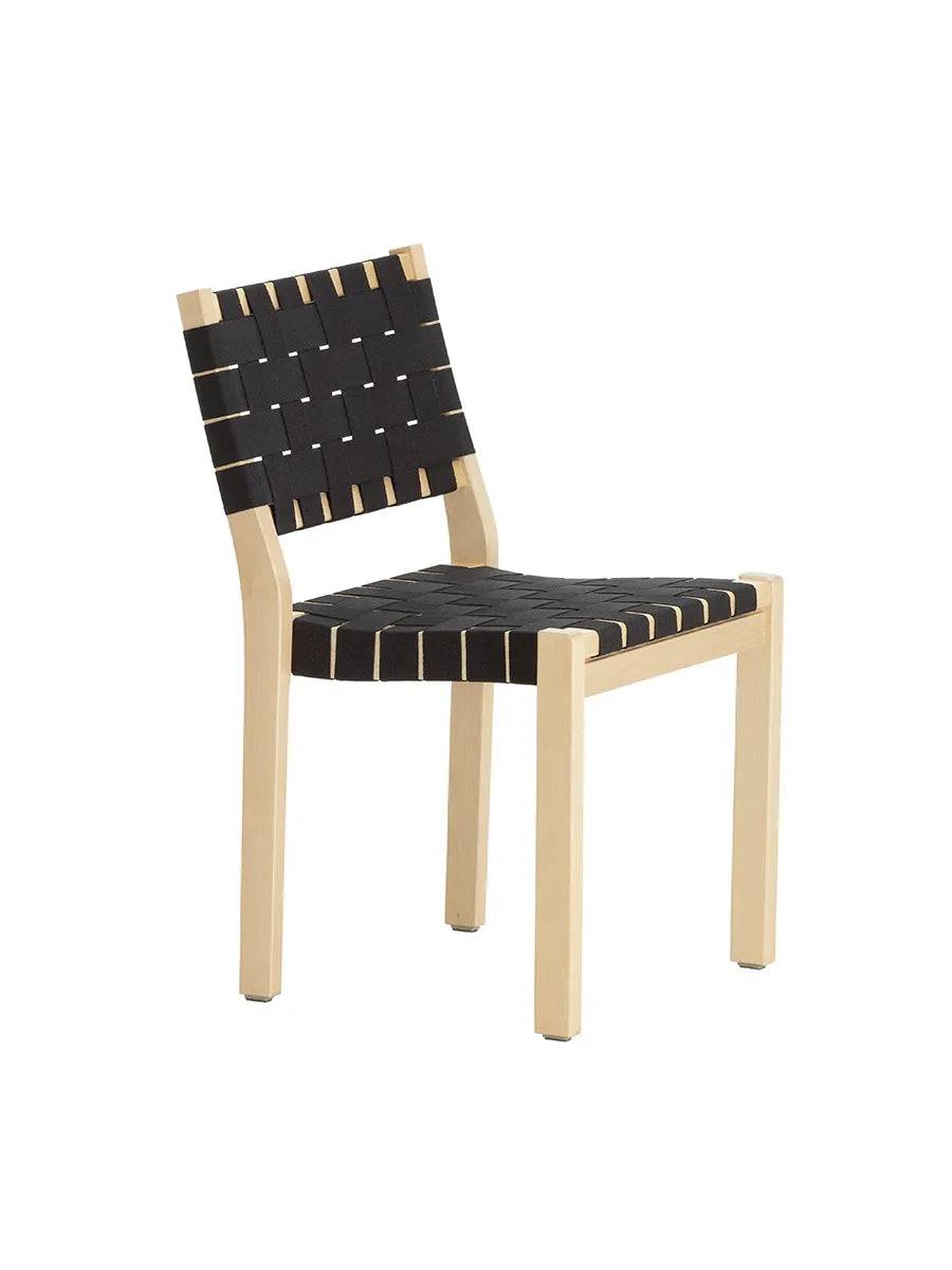 Chair 611 fra Artek Natur m. sort-sort flet - Jacobsen Plus