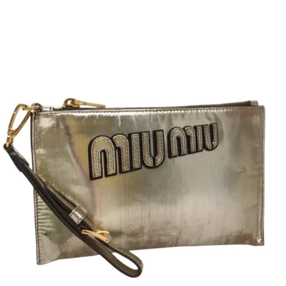 Miu Miu Pre-owned Pre-owned Canvas clutches - Vintage - Dame - Gul - ONE SIZE - Uld