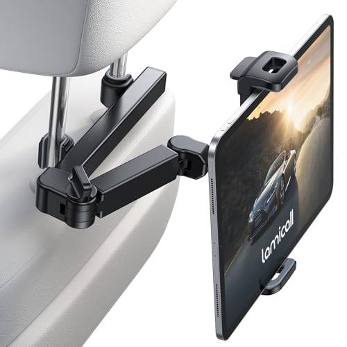 Lamicall Nackstöd för surfplatta och mobil - teleskopisk arm med dubbla axlar, 360° rotation, kompatibel med iPad, Samsung flik, switch och andra 4,7–11 tum enheter - svart