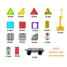 TEMU Magnetic Tiles With Magnet Crane Car Toys, Magnetic Building Blocks Stem Toys And Learning Construction Toys For Kids Age 3-6 Birthday Christmas Gifts (random Color)