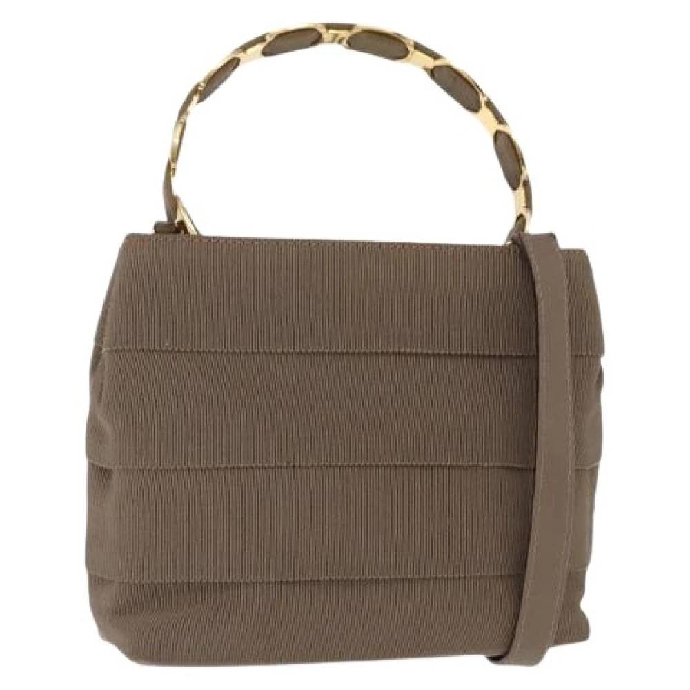 Salvatore Ferragamo Pre-owned Pre-owned Mini Canvas Taske - Vintage - Dame - Beige - ONE SIZE -
