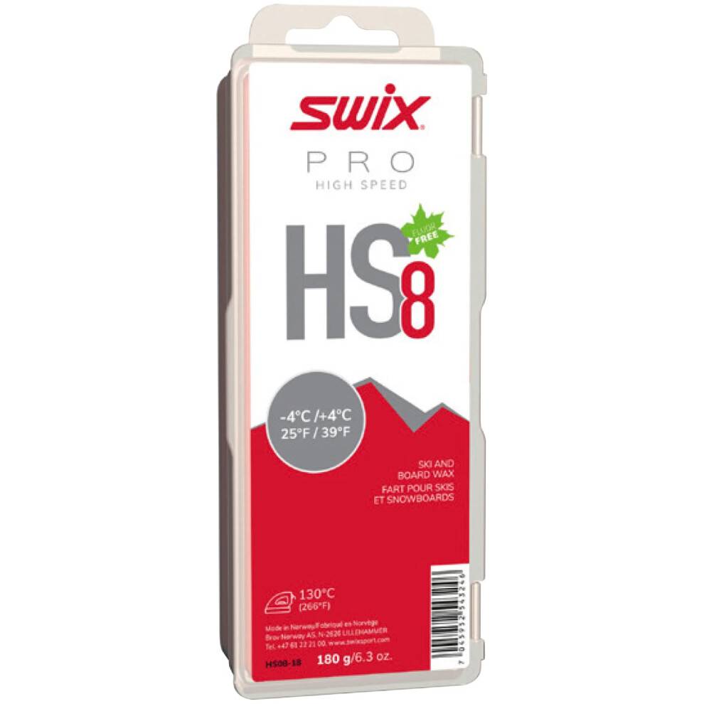 Swix HS08-18 - HIGH Speed ??Wax - HS8 RD - 25 til 39 grader Fahrenheit - 180g Bar - Fluorofri - Ski eller Snowboard - FIS Godkendt rd-Pink