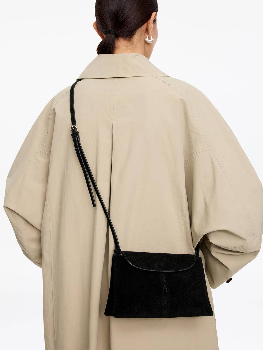 ARKET Split Suede Crossbody Bag -Black, ONESIZE