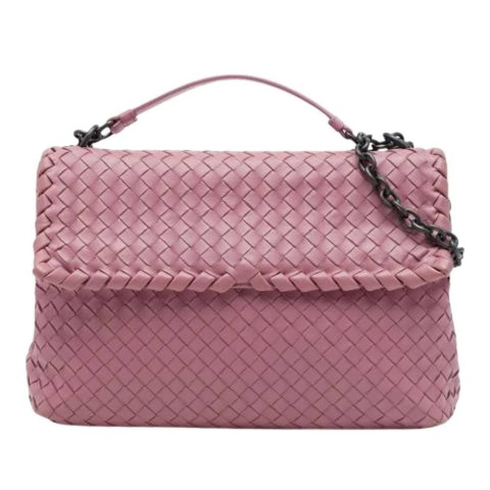 Bottega Veneta Vintage Pre-owned Intrecciato Olimpia Skuldertaske - Vintage - Dame - Lyserød - ONE SIZE - Uld
