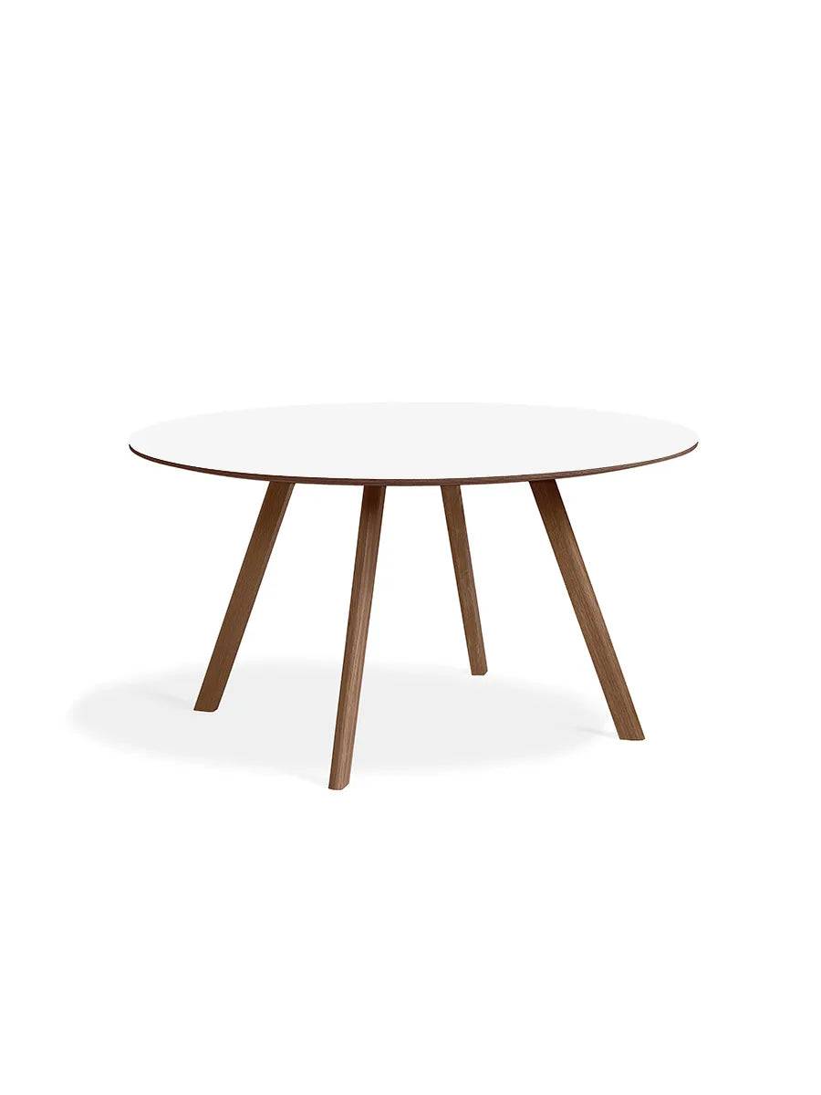 Copenhague CPH25 Bord, Ø140 cm fra Hay Lakeret valnød / Off white linoleum - Jacobsen Plus