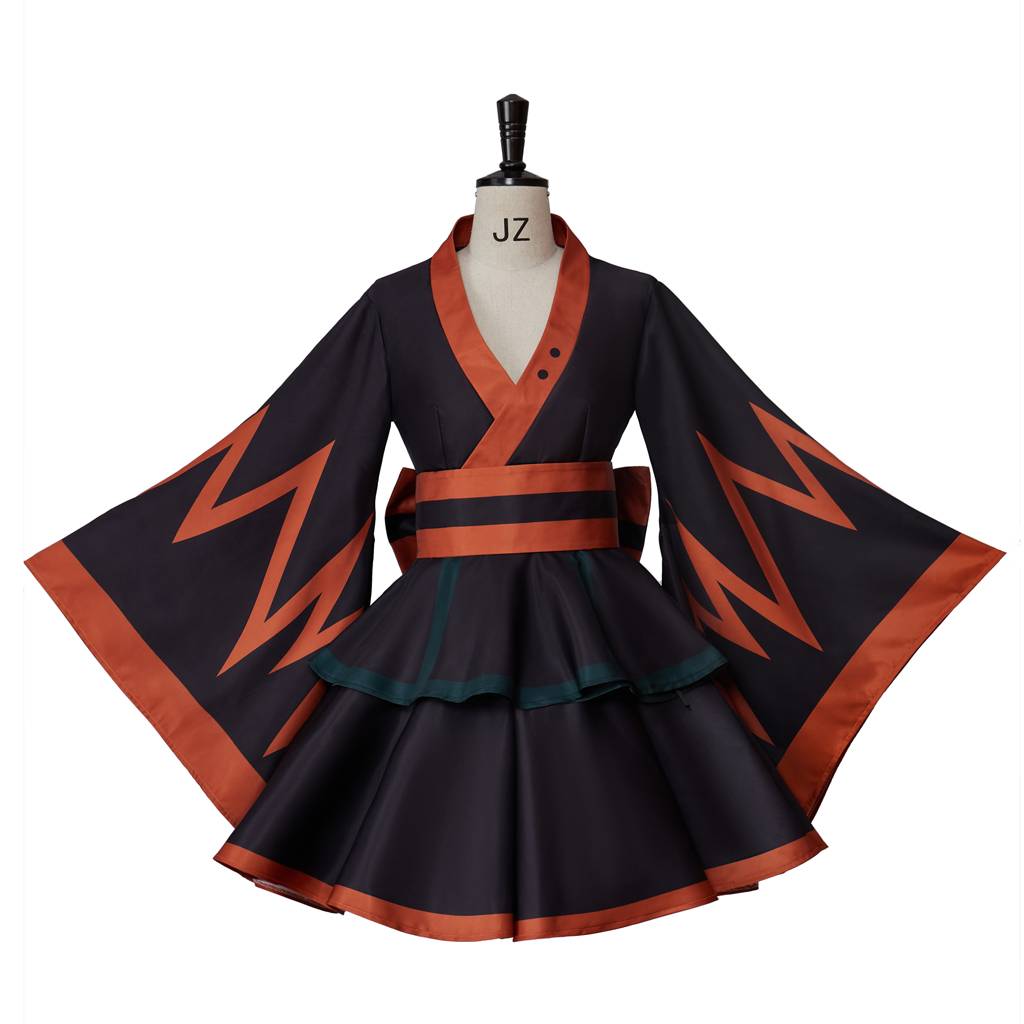 Anime Katsuki Bakugou Kimono Cosplay Costume Set Japanese Lolita Costume Kimono Dress Outfits Halloween Carnival Suit